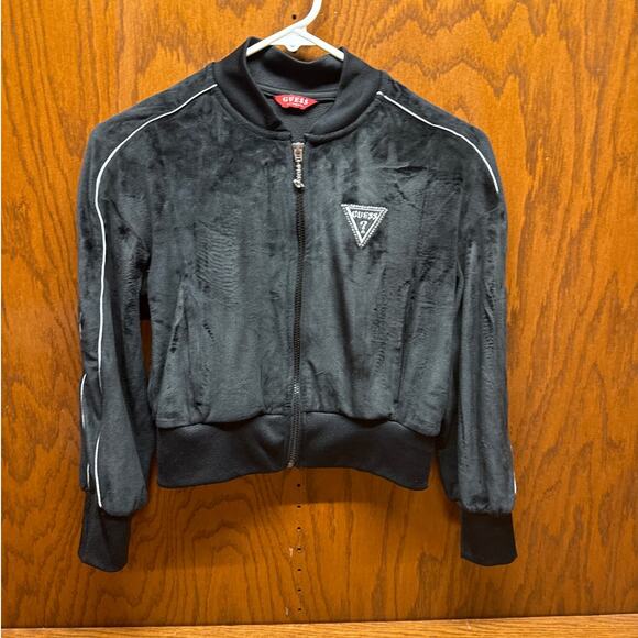 Guess Velour Sweater Jacket Girls - Picture 1 of 6